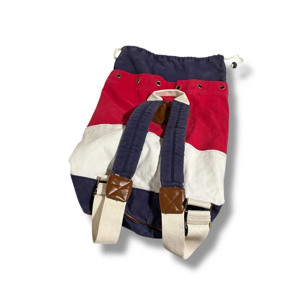 Disney Cruise‎ Line Backpack Duffle Bag Red White Blue Canvas Approx 15.5x26.10